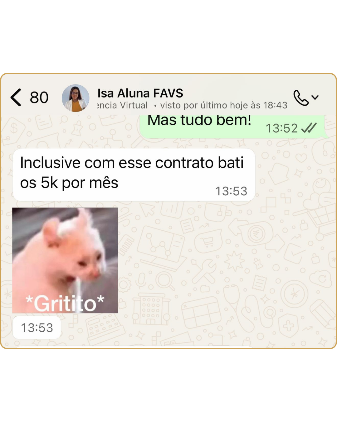 Depoimento de aluna