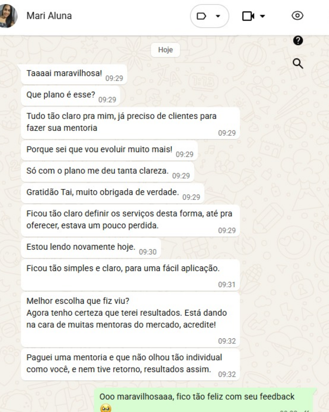 Depoimento de aluna